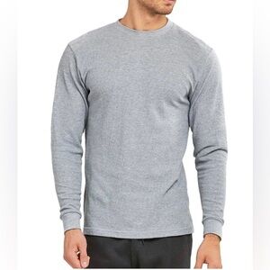NEW - Blue Ice Premium Clothing Heather Grey Crewneck Thermal LS Top